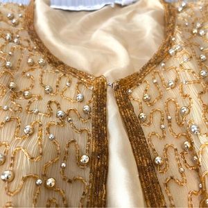 LIKE NEW! Exquisite Vintage Heavily Beaded Dress With Matching Jacket Size 4XL